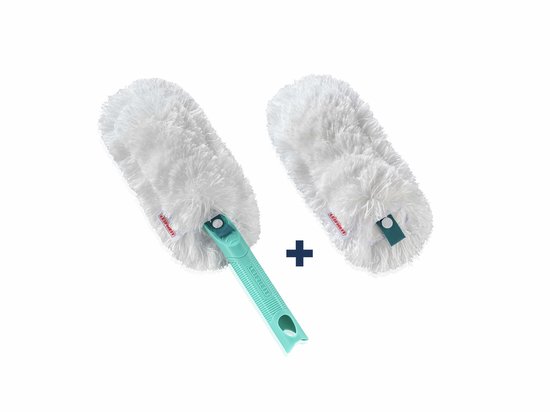 Leifheit Superduster plumeau set - click system - 38 cm - microvezel - incl. 2 wasbare overtrekken