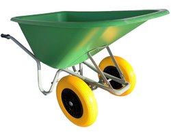 Altrad Kruiwagen Forza 165 Liter HDPE Bak Groen Met 2 Anti-Lek Banden