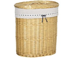 Merax Rieten Wasmand 100L – Met Deksel en Uitneembare Waszak – Handgevlochten Rotan – 51 x 38 x 57 cm – Naturel – Voor Badkamer en Slaapkamer