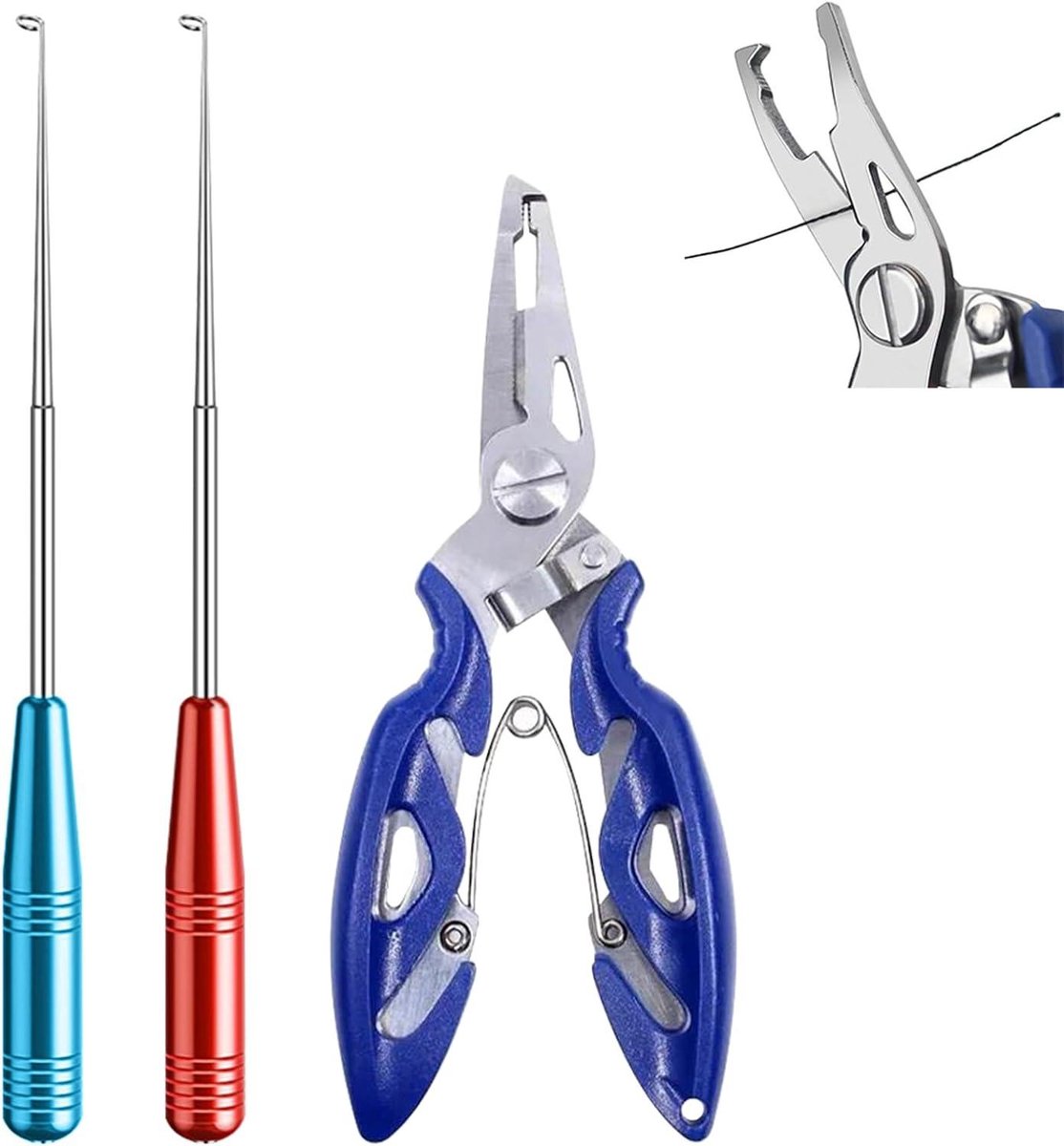 Allecto Plus - Multifunctionele vislijntang en haakverwijderaar voor vissen - Draagbare visaccessoires - 3 stuks