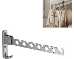 Opvouwbaar Telescopisch Droogrek - Invisible Wandmontage voor Kleding - Verplaatsbaar Wanddroogrek voor Kleding met Zuignap - droogrek voor kleding aan de muur - droogrek voor wasgoed