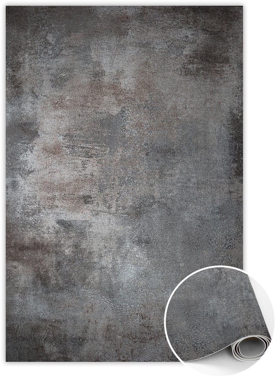 Tulup Vinyl Tapijt - Roestig plaatwerk Vinyl Vloerkleed - 100 x 150 cm - Zwart PVC Tapijt - Tapijt Vinyl - Vinyl Vloerkleed - Kantoortapijt - Woonkamertapijt
