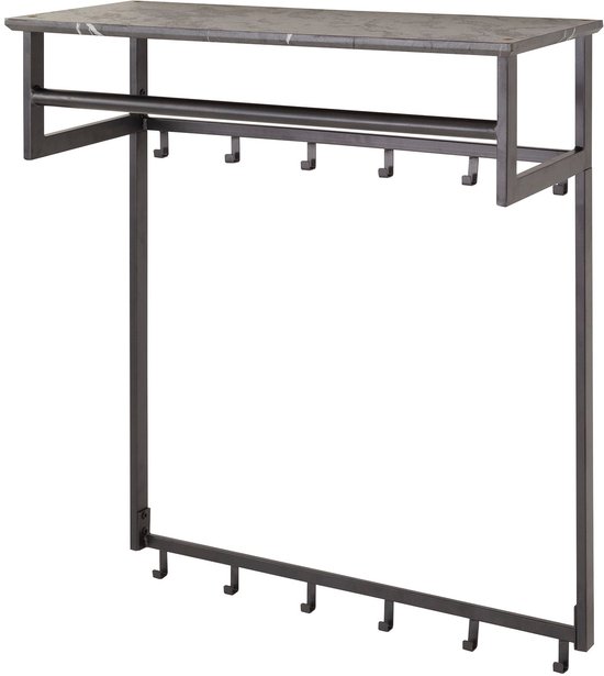Wandkapstok in de vorm van een houten bal met 14 haken, wandkapstok met kleurrijke ballen, kapstok voor entree, hal, slaapkamer, badkamer, kleur 5, 48 x 36,5 x