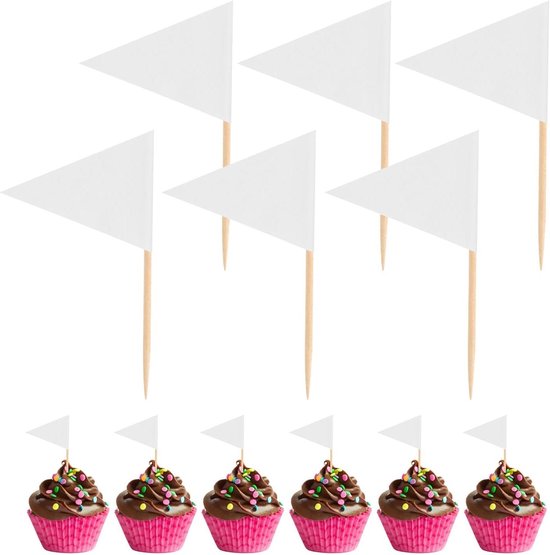 Blulu 100 stuks piraat cocktail tandenstokers vlaggen taarttoppers voor voedsel, voorgerecht, cocktail, cupcake decoratie voor kinderen Halloween verjaardagsfeestje decoraties (100