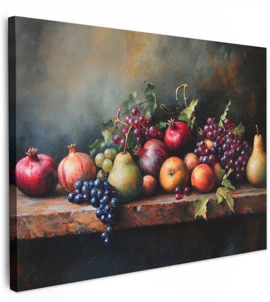 Feeby Schilderij op Canvas 1-delig 30x90 Kunstdruk op Canvas Fotoprint Wanddecoratie Muurdecoratie Kruiden Planten Groen Paars