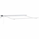 vidaXL - Auvent - manuel - extensible - et - LED - 300x250 - cm - anthracite - et - blanc
