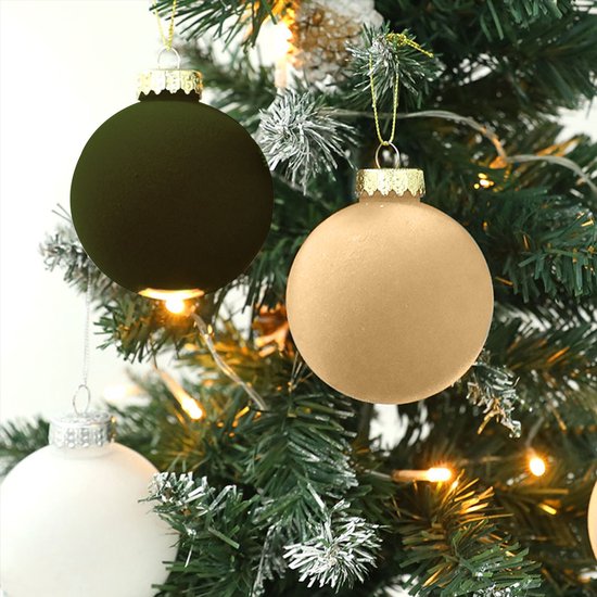 Fluwelen kerstbal | Bruin | Kunststof | 8 cm | It's all about Christmas