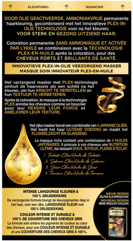 SYOSS Oleo Intense 8-50 - Haarverf - Permanente Haarkleuring - Natuurlijk Asblond - Langdurige Kleur - Professionele Grijsdekking - Zonder Ammoniak - 1 stuk