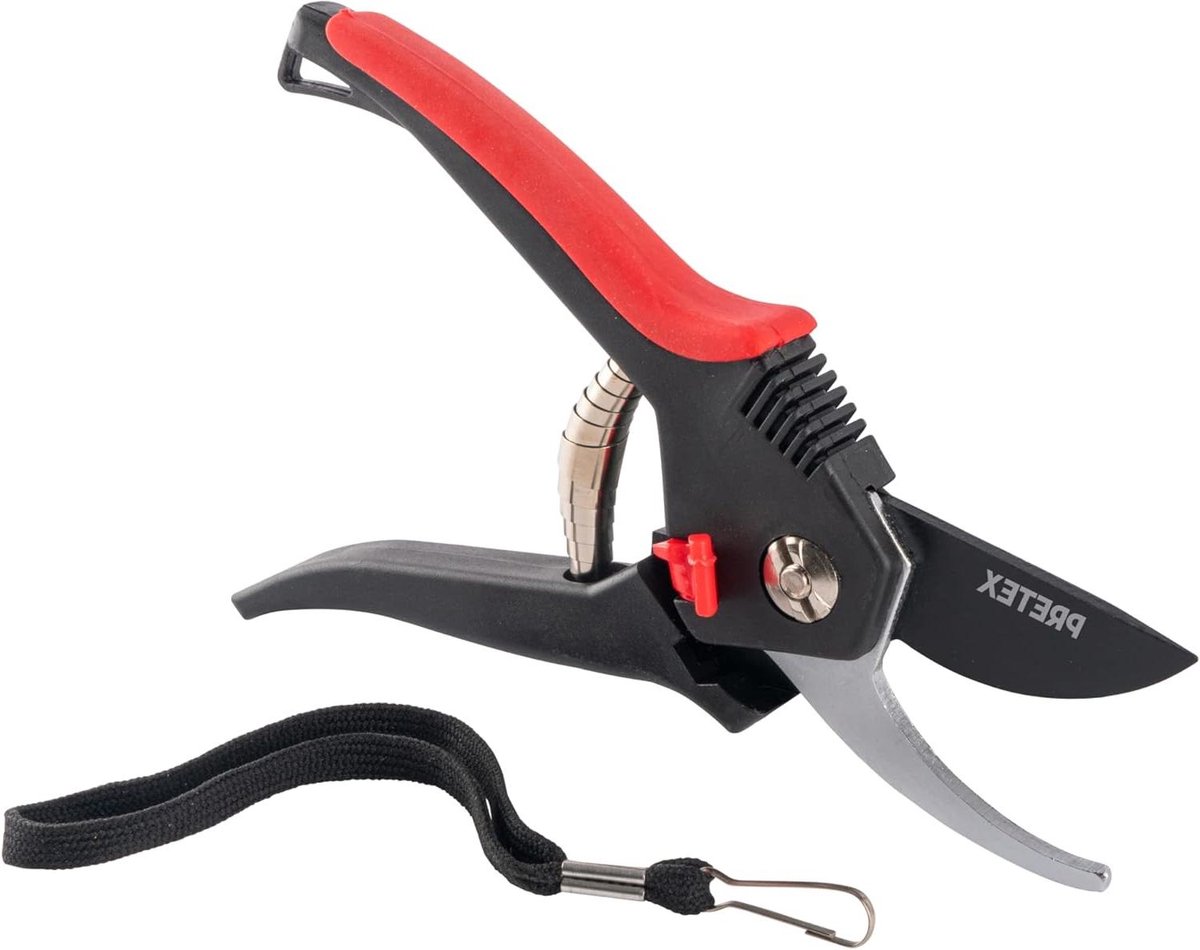 Secateurs with one hand operated safety lever - Non-stick cutting blade - Garden shears - Wine shears - Loppers