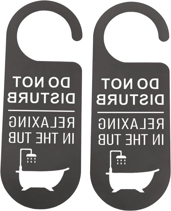 Deurhanger bezet - Niet storen bordje - Zwart - 10x25 cm