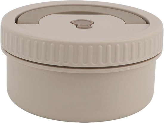 MAMEIDO Geïsoleerde voedselcontainers, roestvrij staal, BPA-vrij, voor muesli, pap en babyvoeding, 500 ml, lichtbeige (Ivory Beige