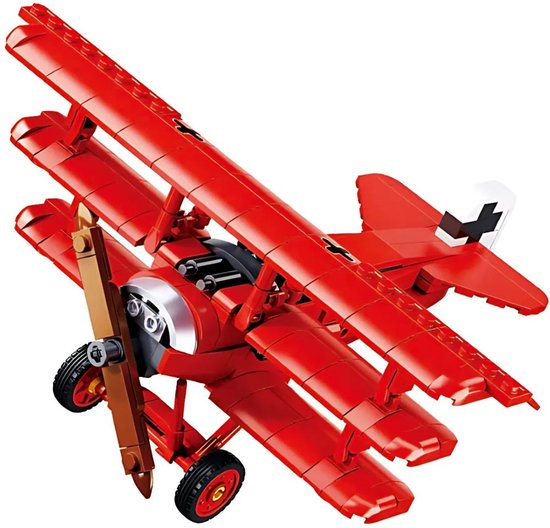 Sluban - Retro Vliegtuig Fokker DR-1S | WW2 army luchtmacht modelbouw | Technische educatief leger speelgoed | Bouwpakketten voor volwassenen en kinderen | 281 bouwstenen