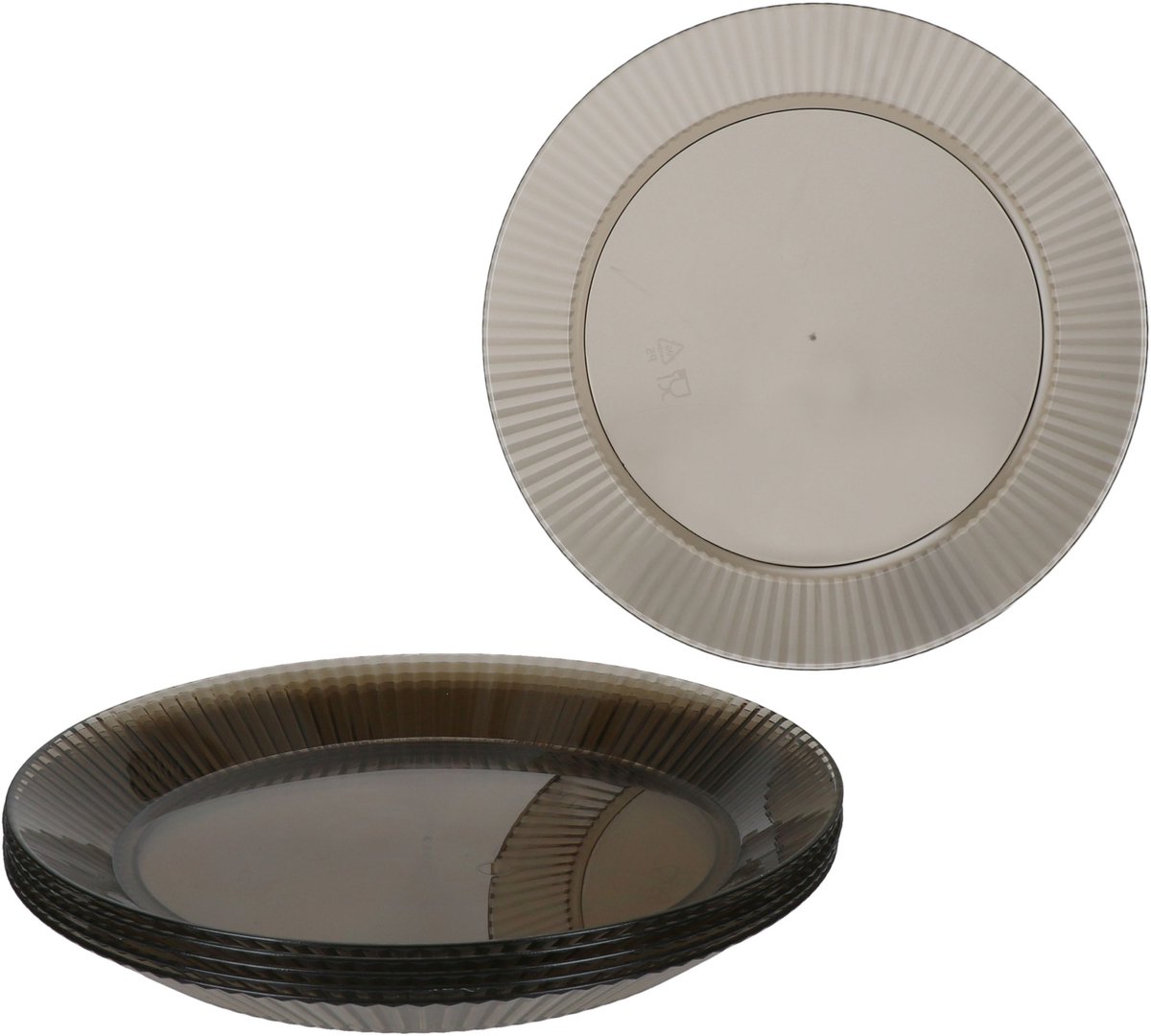 MamboCat 6-delig ToGo bord Ø 22,5 cm grijs van kunststof - 10492