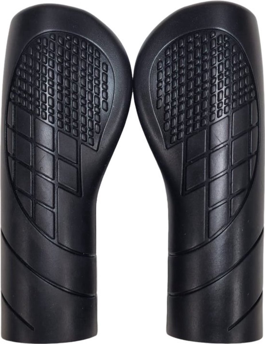 Rieba® Handvatten Fiets - 120 mm Lang - Handvat voor Fietsstuur - Handgrepen Ergonomisch - Binnendiameter 22 mm - 2 stuks - Rubber - Zwart