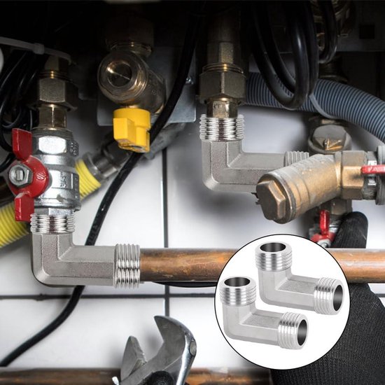 15L & R1/2'' RVS Rechte Knelfitting Buitendraad 315bar ISO 8434-1