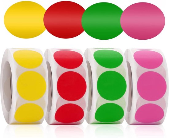 3000 stuks ronde etiketten, zelfklevend, 20 mm, ronde stickers