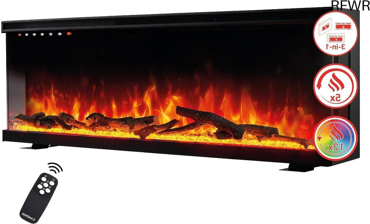 RFWR® 3-in-1 Elektrische Haard met Panoramaweergave en 12 Kleuren