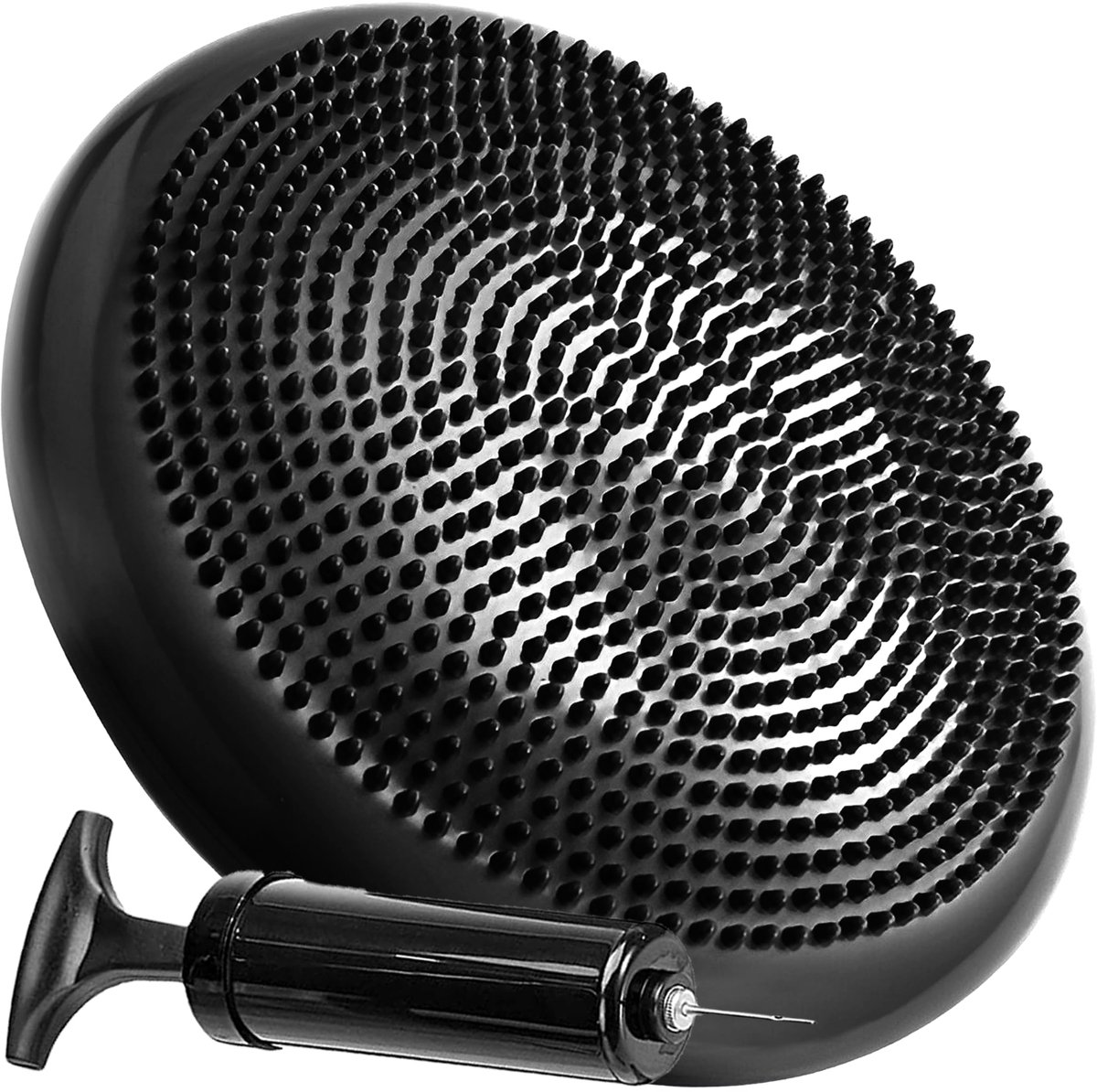 Ibenzoa® Ergonomisch Balanskussen met Handpomp voor Verbeterde Lichaamshouding en Spierversterking, 33 cm, Zwart