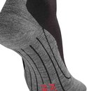 Chaussette grise avec côtes noires et lettres rouges Falke.