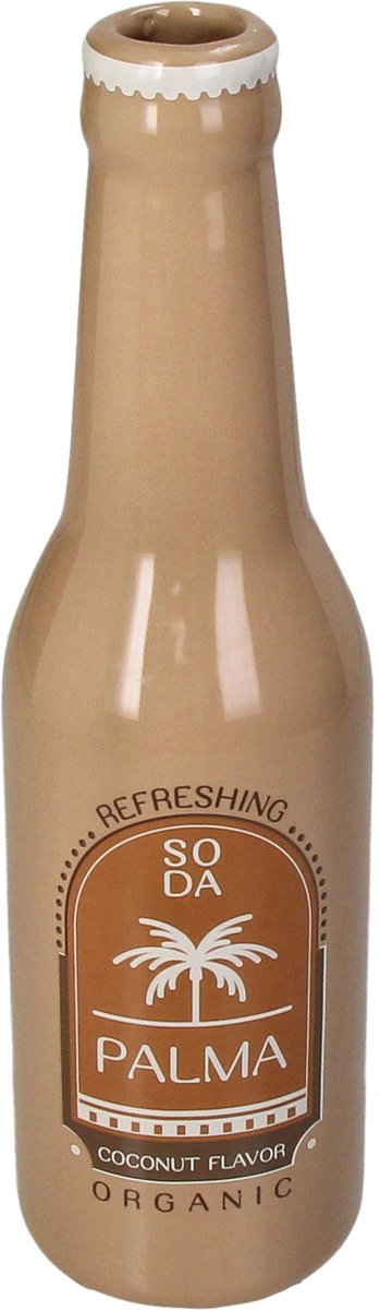 Vaas Soda Fles Bruin Aardewerk 6,5x6,5x24cm