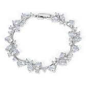 Juwelium Armband + Flowerbox Geschenkset | Luxe Bruid Armband met Zirkonia | Perfect Cadeau voor Vrouw, Vriendin, Moeder, Dochter