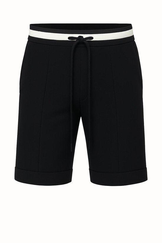 Stella Fiora – Luxe Zwarte Travelshort met Sportieve Tailleband