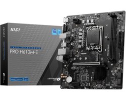 MSI PRO H610M-E | Socket LGA 1700 | Intel H610 | 2xDDR5 | Micro-ATX | Moederbord