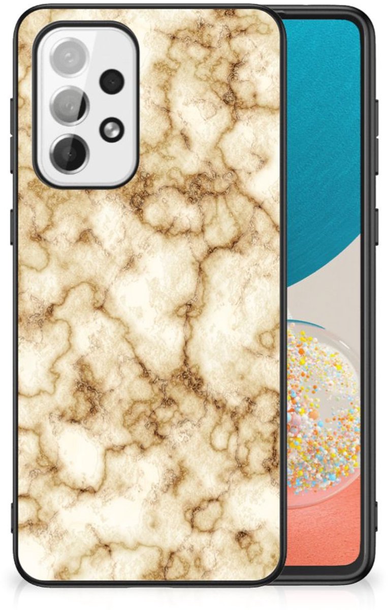 Samsung Galaxy A73 Marmeren Print Telefoonhoesje Marmer Goud