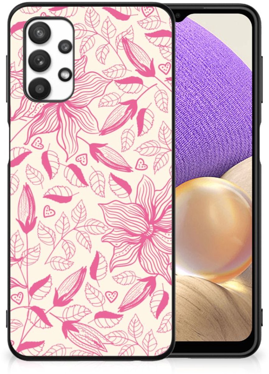 Samsung Galaxy A32 5G Bloemen Hoesje Pink Flowers