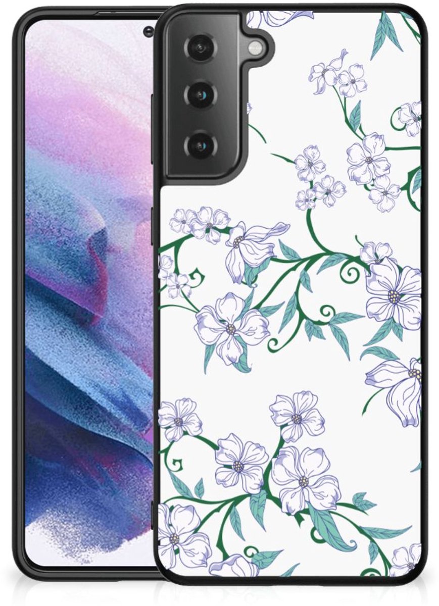 Back Cover voor Samsung Galaxy S21 Plus Uniek Bloemen Hoesje Blossom White