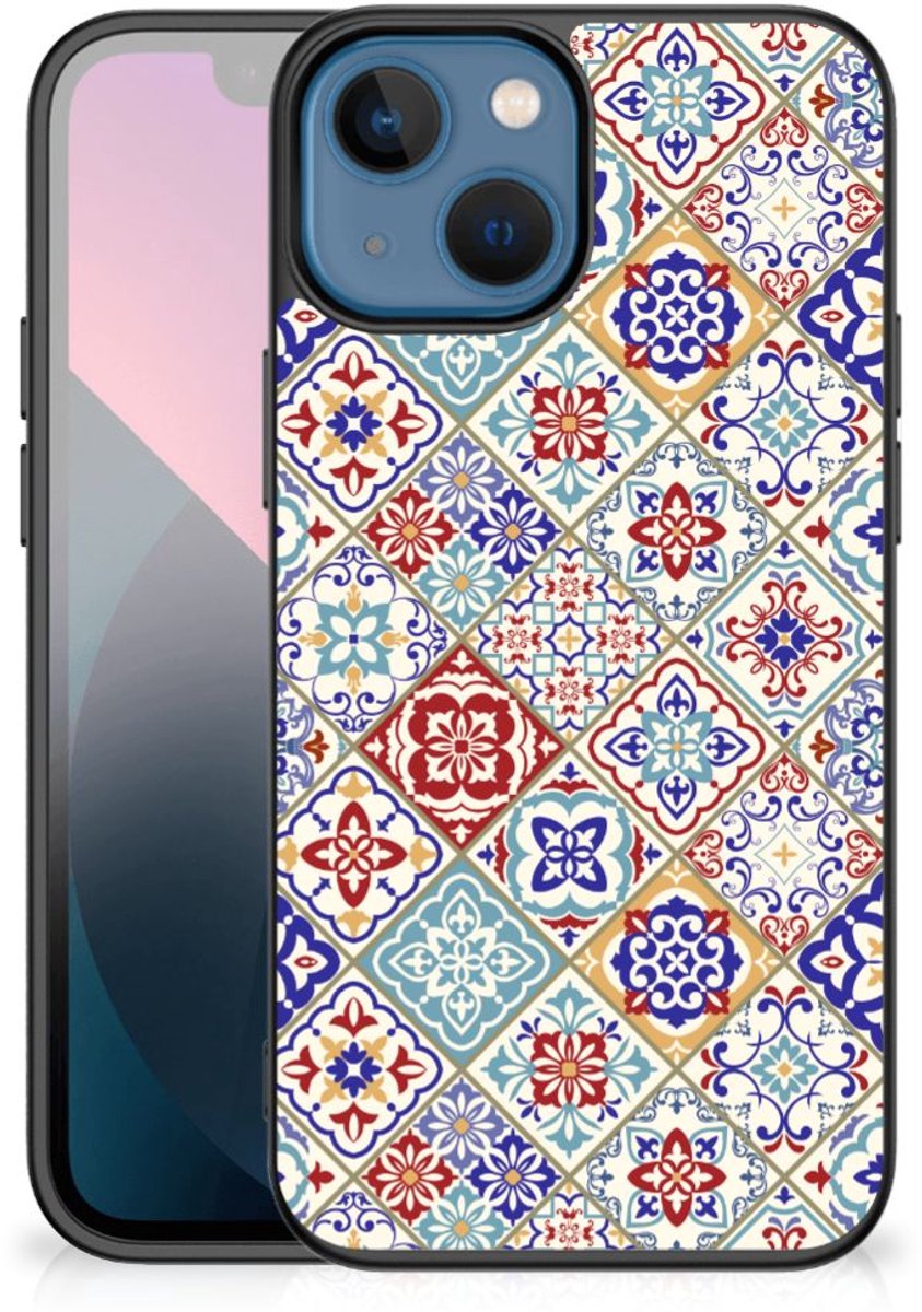 Apple iPhone 13 mini Marmeren Print Telefoonhoesje Tiles Color