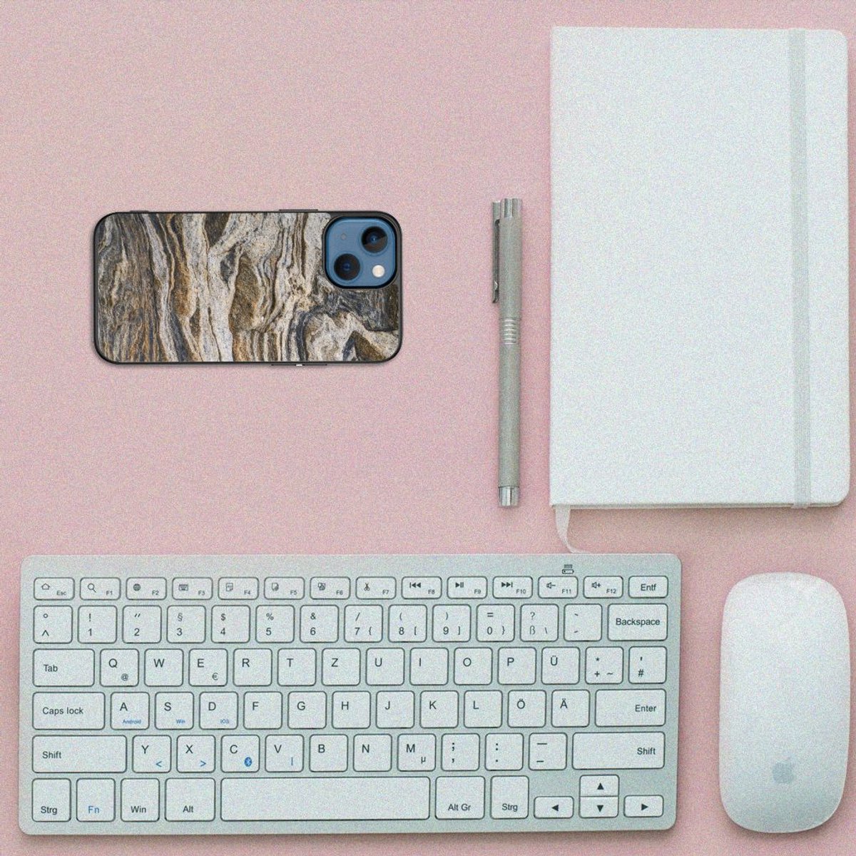Apple iPhone 13 mini Marmeren Print Telefoonhoesje Steen