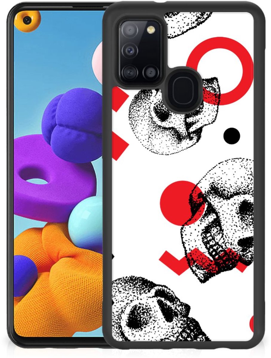 Mobiel Case Samsung Galaxy A21s Skull Red