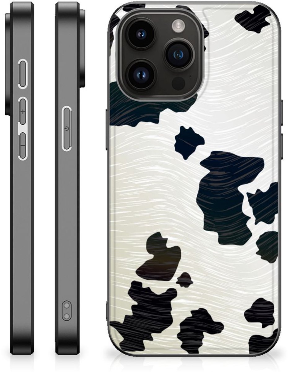 Back Cover voor iPhone 15 Pro Max Dierenprint Telefoonhoesje Koeienvlekken