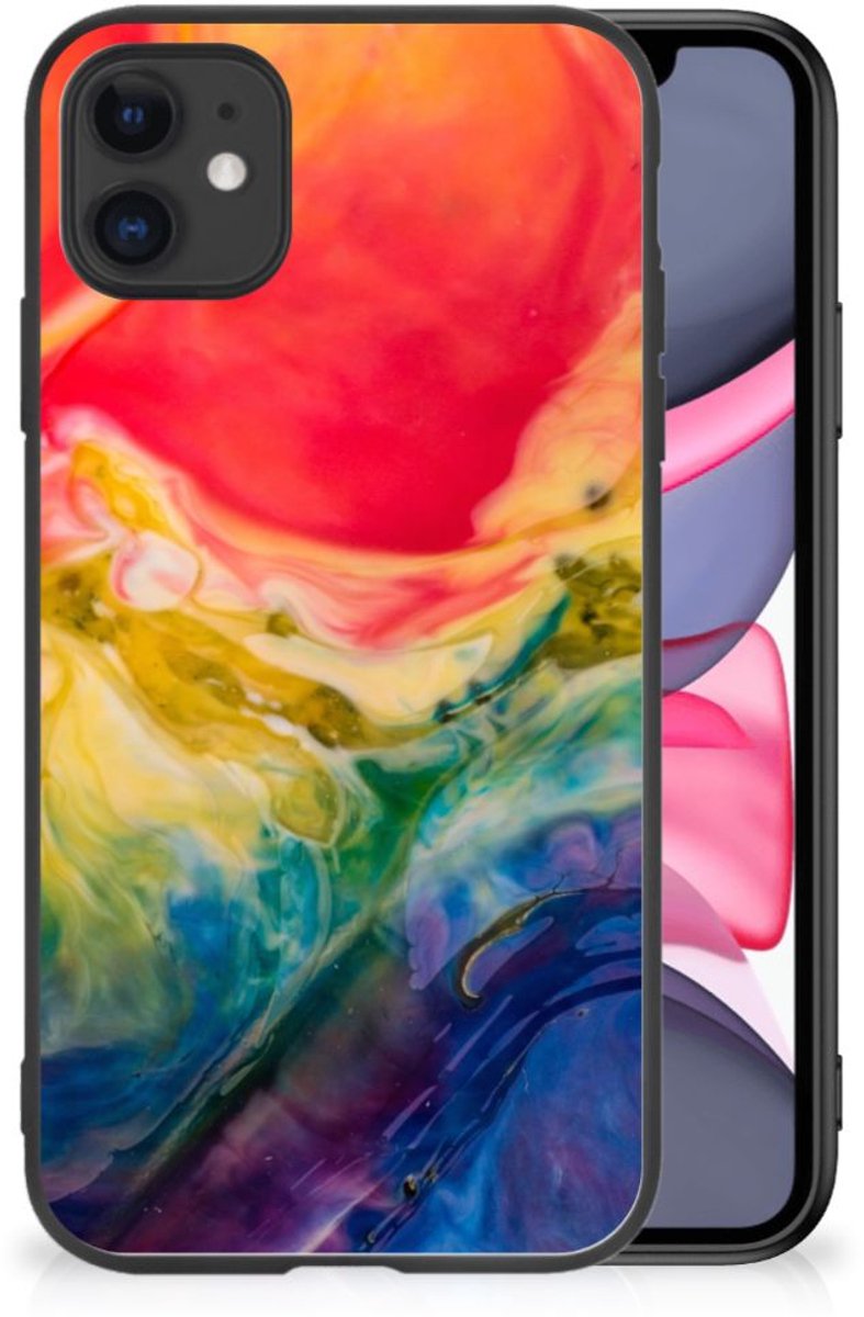 Kleurrijke Telefoonhoesje iPhone 11 Watercolor Dark