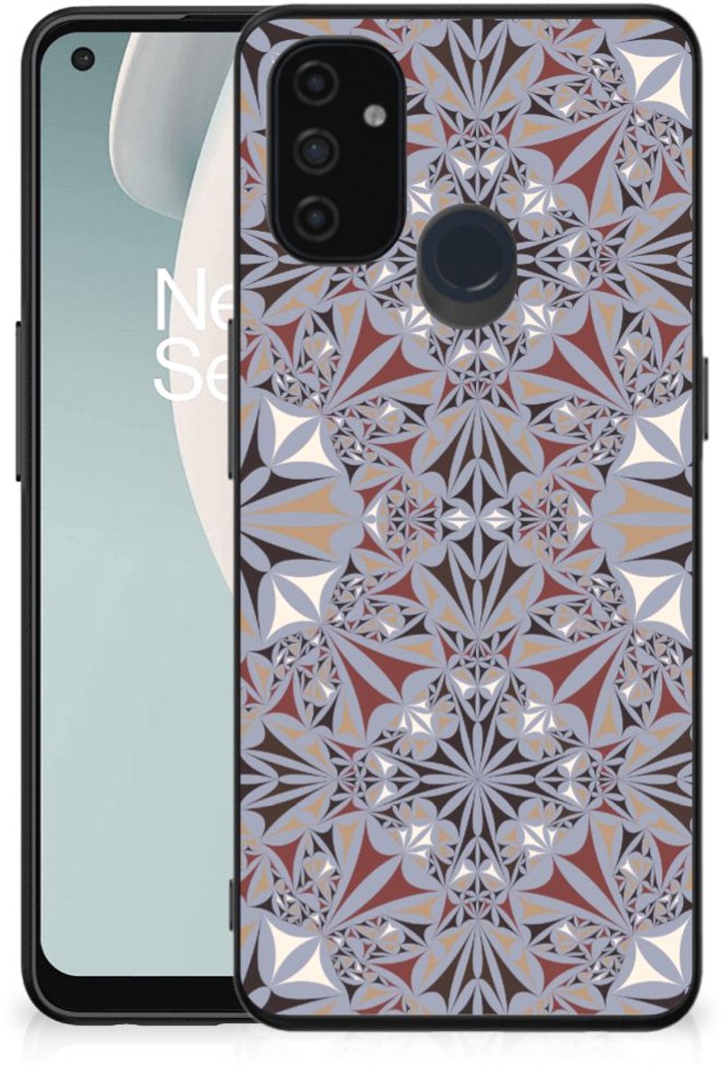 OnePlus Nord N100 Marmeren Print Telefoonhoesje Flower Tiles