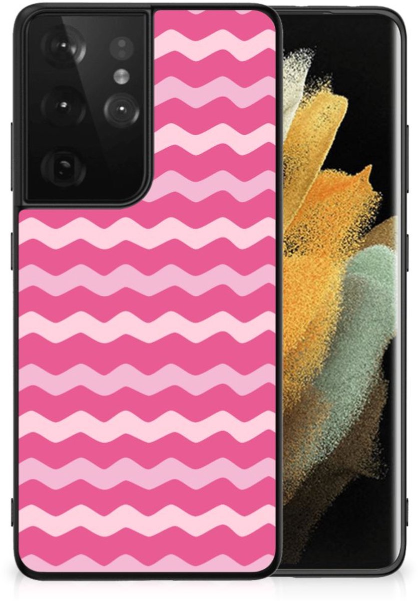 Samsung Galaxy S21 Ultra Back Case Waves Pink
