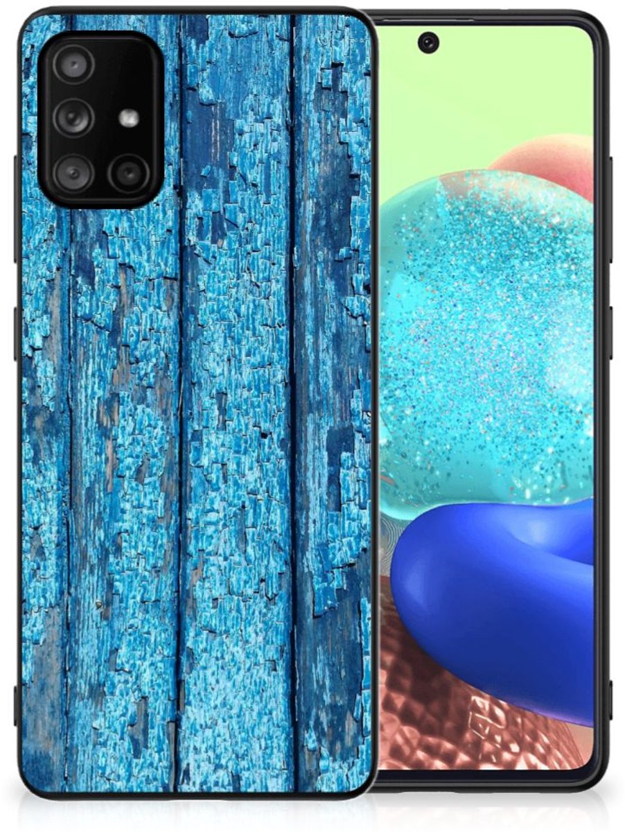 Samsung Galaxy A71 Houten Print Telefoonhoesje Wood Blue