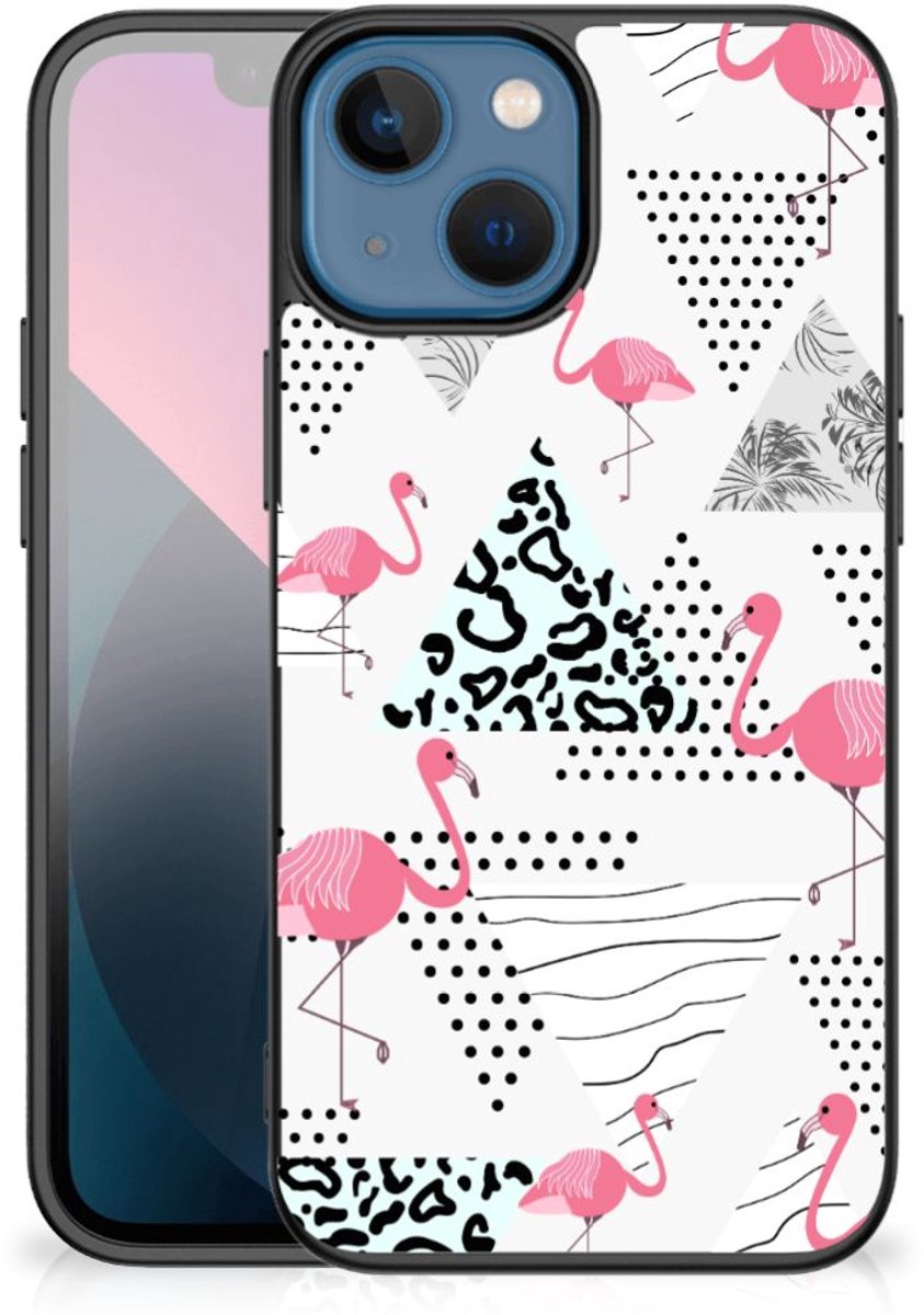 Apple iPhone 13 mini Dierenprint Telefoonhoesje Flamingo Triangle
