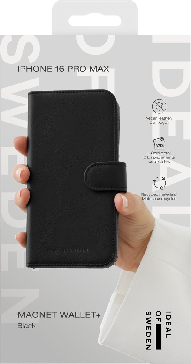 iDeal of Sweden Magnet Wallet geschikt voor iPhone 16 Pro Max Black