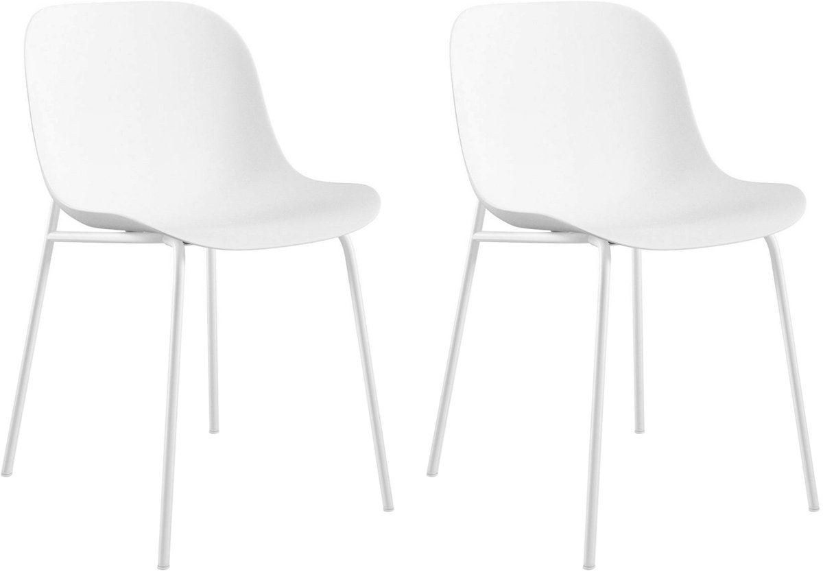 Ocean-Eetkamerstoel - Wit Recycled - Set van 2