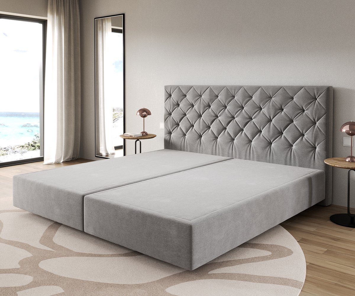 Boxspringframe Dream-Great microvezel grijs 200x200 cm