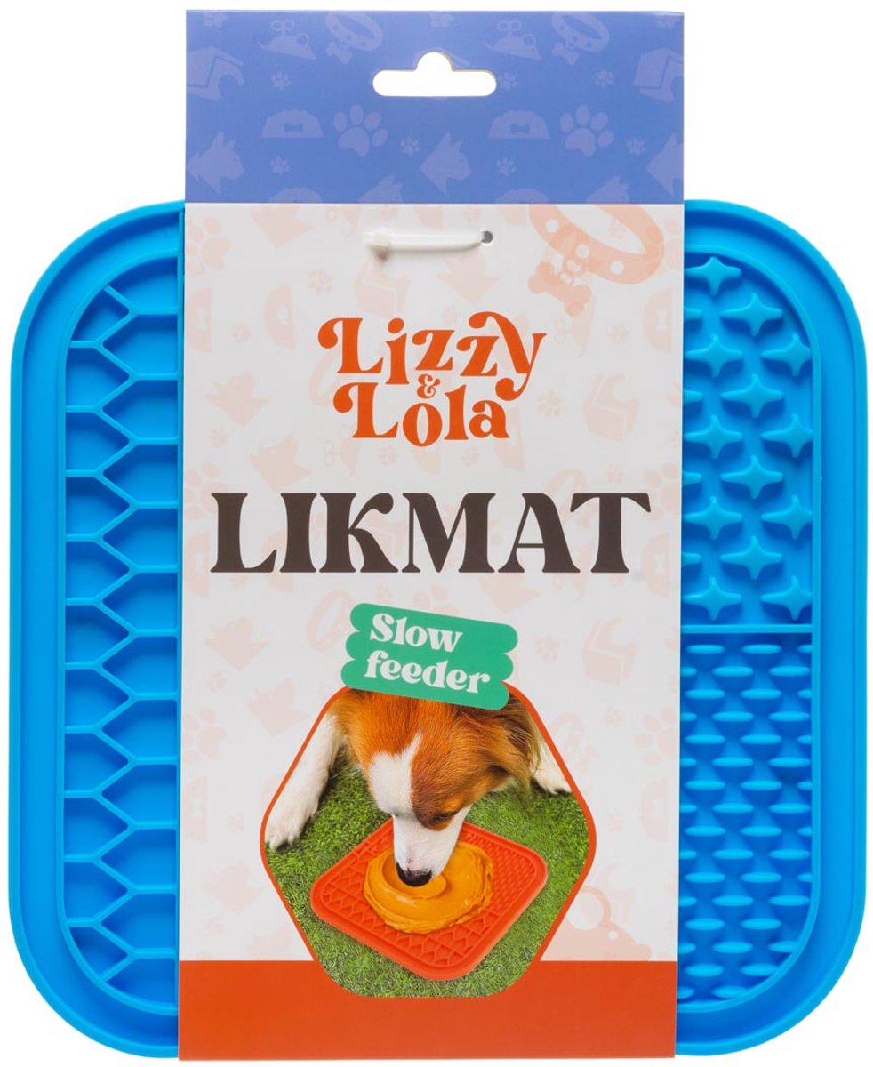 Bol.com Lizzy & Lola likmat voor dieren - Slowfeeder - Honden - Katten - Siliconen - Sky Blue aanbieding
