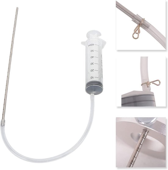 Oldbones Kit Réglage Niveau Huile Fourche Moto – Seringue 60 Ml + Jauge Réglable 0-300 Mm – Outil Précis Pour Entretien Suspension