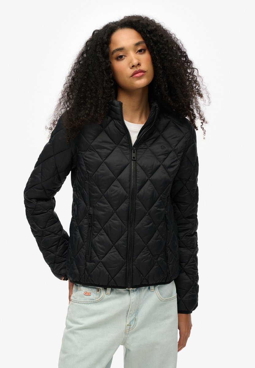 Superdry Diamond Quilt Fuji Lite Jas Dames Zwart