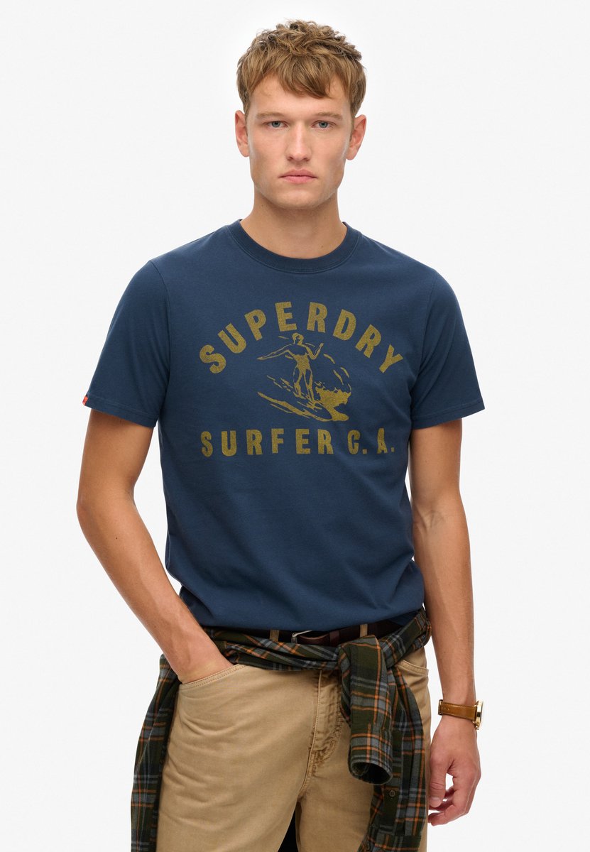 Superdry Lo-fi Outdoor Relaxed T-shirt Heren T-shirts Marineblauw