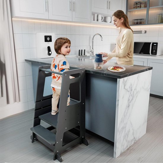 509 Lofty Montessori Opvouwbare leertoren, keukenhulp voor kinderen, opvouwbaar, handig voor opslag, 3 hoogtes, kleur wit 509 Lofty Montessori Opvouwbare leertoren, keukenhulp voor kinderen, opvouwbaar, handig voor opslag, 3 hoogtes, kleur wit