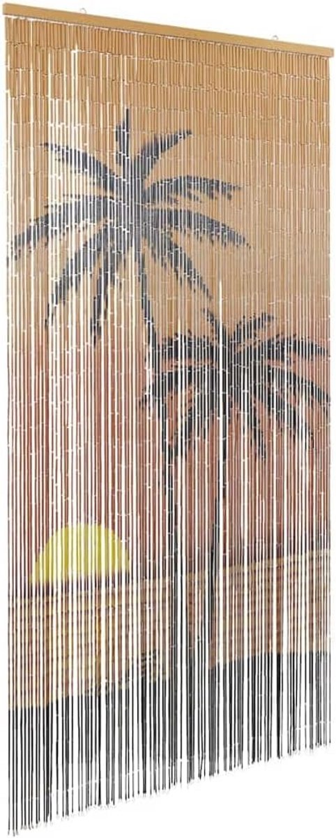 Insectengordijn Palmboom Print 90x220 cm - Bamboe Vliegengordijn voor Deuren