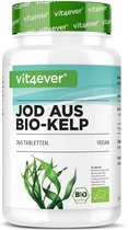Biologische kelp (natuurlijk jodium) - 365 tabletten met elk 200µg jodium uit biologische bruine algen - Zonder ongewenste toevoegingen - Hoog gedoseerd - Veganistisch - Vit4ever