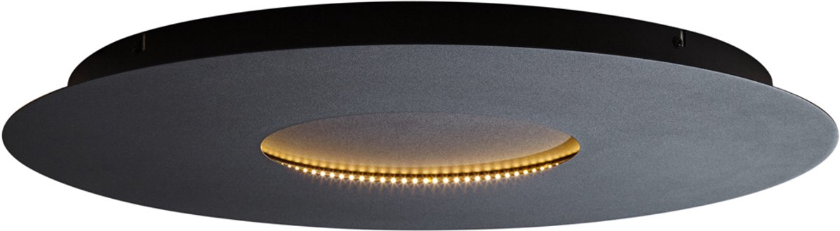 QAZQA morning - Moderne LED Plafondlamp - 1 lichts - Ø 60 cm - Zwart - Woonkamer | Slaapkamer | Keuken